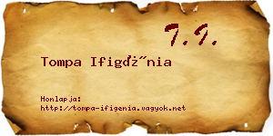 Tompa Ifigénia névjegykártya
